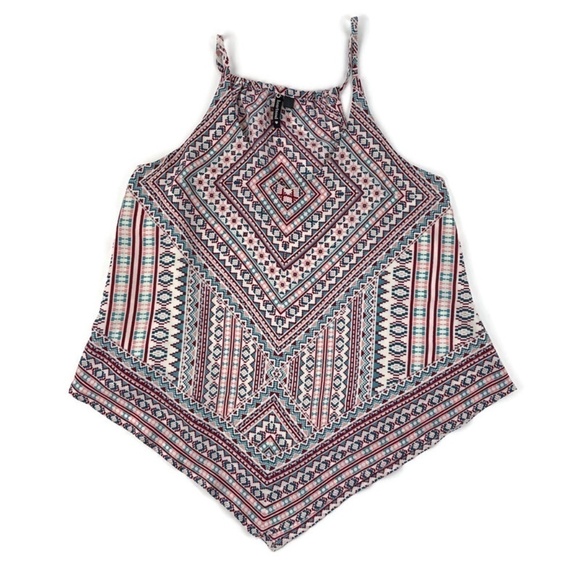 Heart Soul Tops - Heart Souls Womens Blouse Tank White Aztec Small